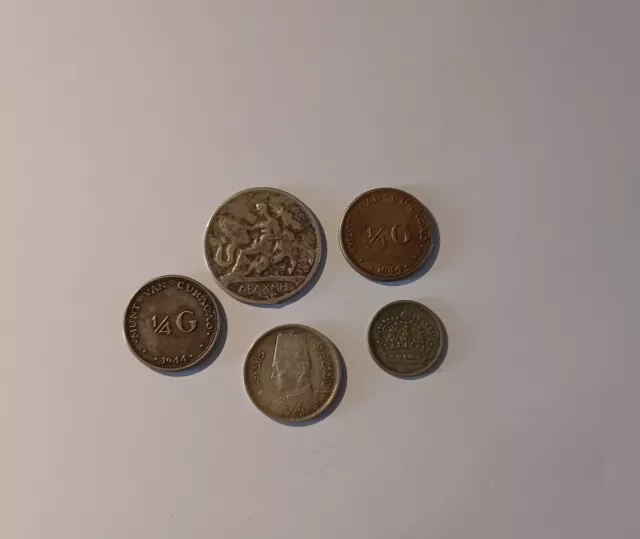 Small Bulk Lot Of World Silver Coins x5