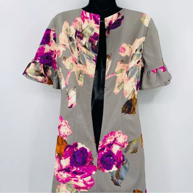 Trina Turk Darling flutter ruffle sleeve dress floral shift mini NWT size 4 2