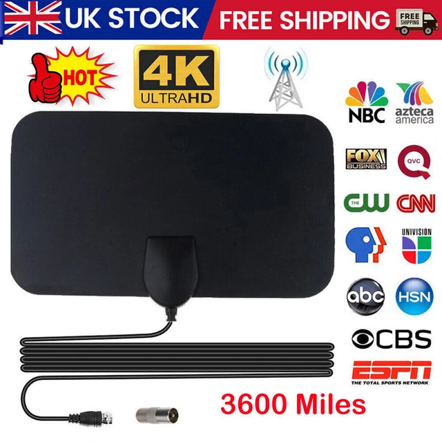 3600MILES INDOOR HD Digital TV Antenna Aerial Signal Amplified 4K 1080P