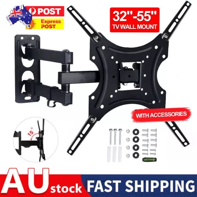 Full Motion TV Wall Mount Bracket Swivel Tilt 32 37 42 40 50 52 55 Inch LED LCD