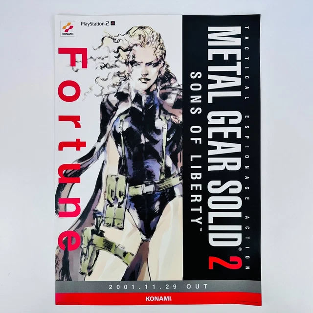 METAL GEAR SOLID 2 B2 Promo Poster Fortune Original Game