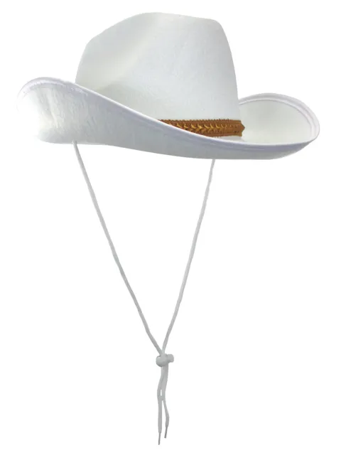 Adult White Cowboy Cowgirl Hat Costume Accessory Felt Western Sheriff