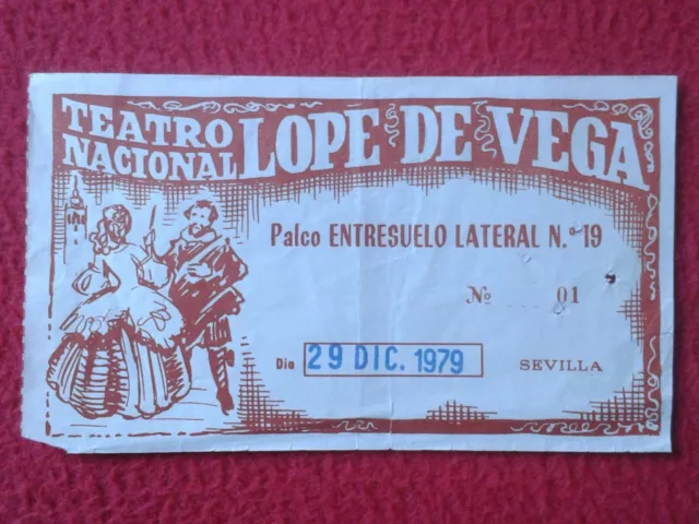 Entrada Ticket Teatro Nacional Lope De Vega Sevilla 79 Palco Entresuelo Theater