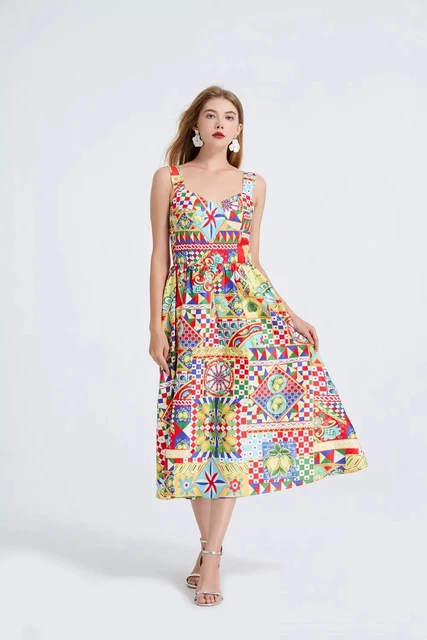 Robe Satin Zara à Imprimé Géométrique - Manches Longues Avec Boucles - Taille Standard