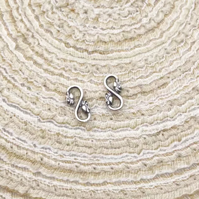 925 Sterling Silver Dragon S Hook Clasp Connector Finding For Necklace Bracelet