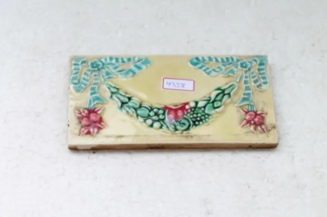 Japan antique art nouveau vintage majolica border tile c1900 Decorative NH4358 9