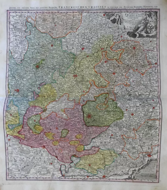 Franconia Germany Holy Roman Empire Nuremberg c. 1750 Homann decorative map