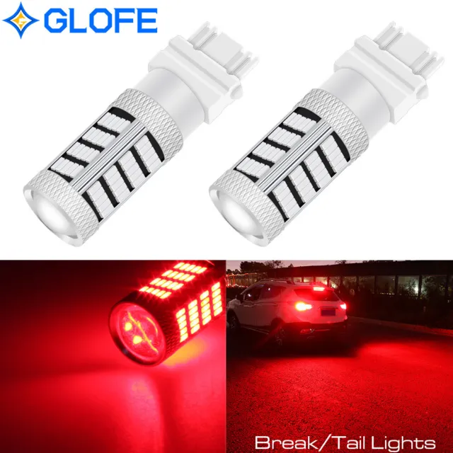 GLOFE 3157 Bright Red LED Tail Brake Stop Parking Bulbs Lights Lamps 4014 SMD