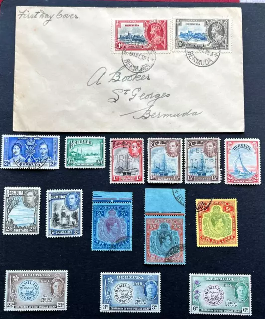 Bermuda 1935-1939 Mounted Mint & Used Including 1935 Fdc & Used Kgv1 High Vals