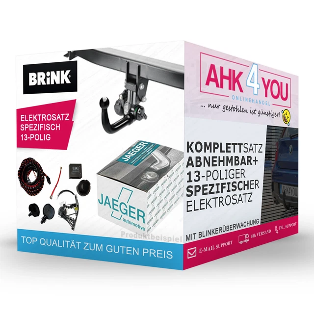 BRINK AHK für Fiat Tipo Limousine ab 16 vertikal abnehmbar + 13-pol E-Satz SPEZ