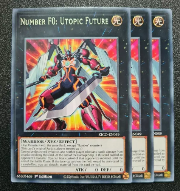 Number F0: Utopic Future x3 Yu-Gi-Oh! KICO-EN049 1st Rare PLAYSET