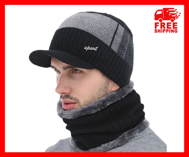 GORRO PARA HOMBRE Gorros De Invierno Hombres Para El Frio Con Bufanda Punto  £23.18 - PicClick UK