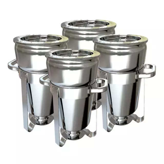 SOGA 4X 7L Round Stainless Steel Soup Warmer Marmite Chafer Full Size Catering C