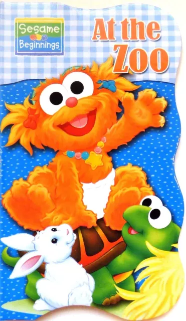Sesame Street Beginnings BOARD BOOKS Baby Big Bird Cookie ELMO ~ At the Zoo