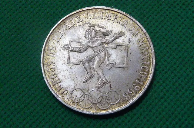 Mexico , Silver 25 Pesos , 1968 , Olympics  (R765)