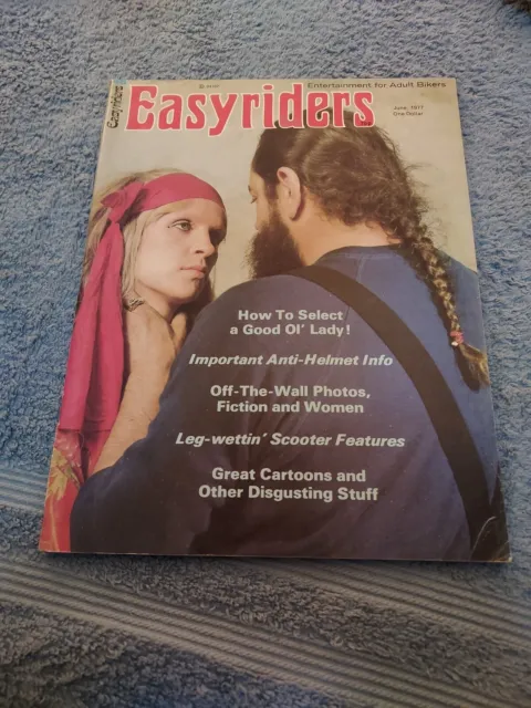 Vintage June 1977 Easyriders Motorcycle Magazine, DAVID MANN Center POSTER biker