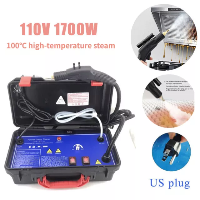 110V Commercial 1700W Portable Car Upholstery Cleaning Machine New Steam Cleaner