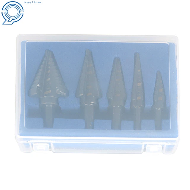 5Pc Step Drill Bit Set Black Oxide M2 Multiple Hole 50 Sizes 1/8- 1-3/8" HSS 2