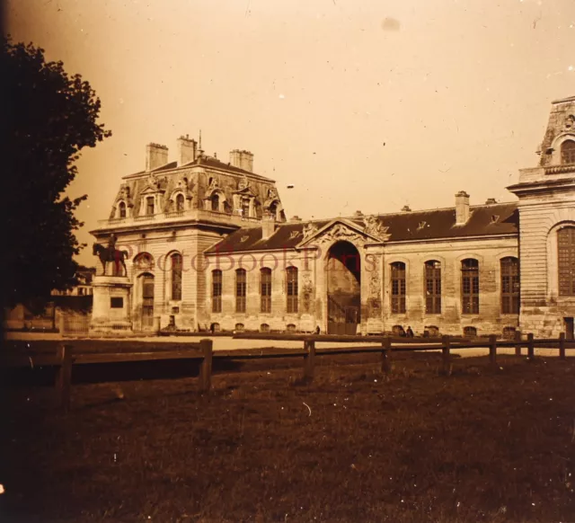 FRANCE Château de Chantilly c1930 Photo Plaque de verre Stereo Vintage V15L34n