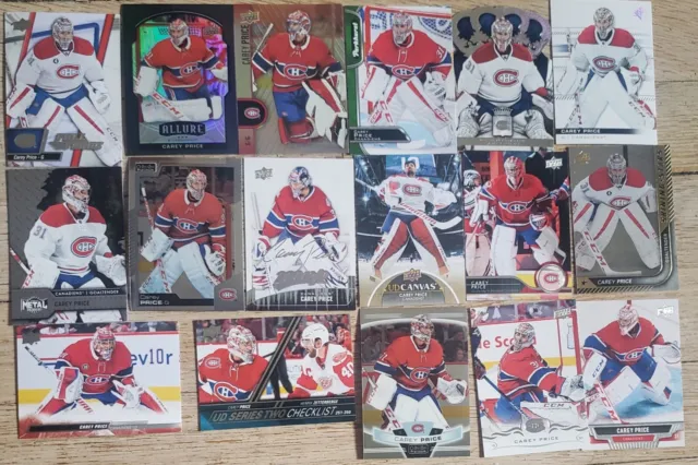Carey Price 25 Different Hockey Cards Lot-Base Inserts-Montreal Canadiens