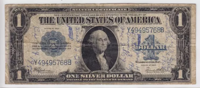 1923 $1 Silver Certificate Note Horse Blanket FR#237 Y49495768B