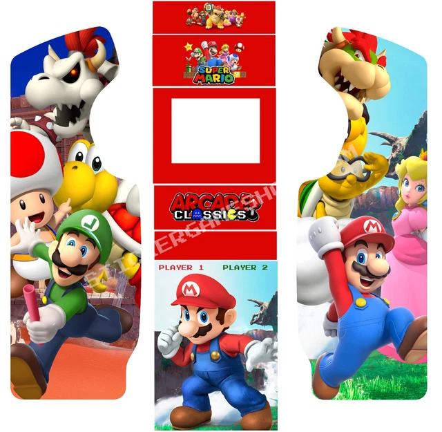Stickers Mario pour Borne d'Arcade MAME + sticker Toit et