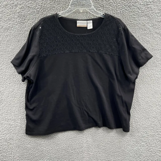 ALFRED DUNNER WOMENS Top 3X Black Short Sleeve Pullover Shirt $14.99 ...