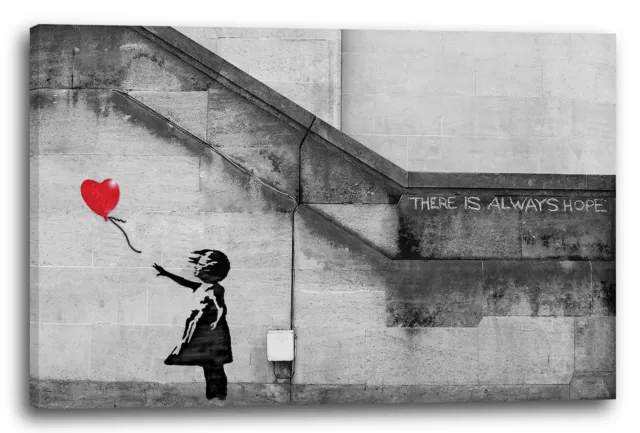 Kunstdruck Banksy - Balloon Girl Mädchen mit Luftballon always hope Street Art