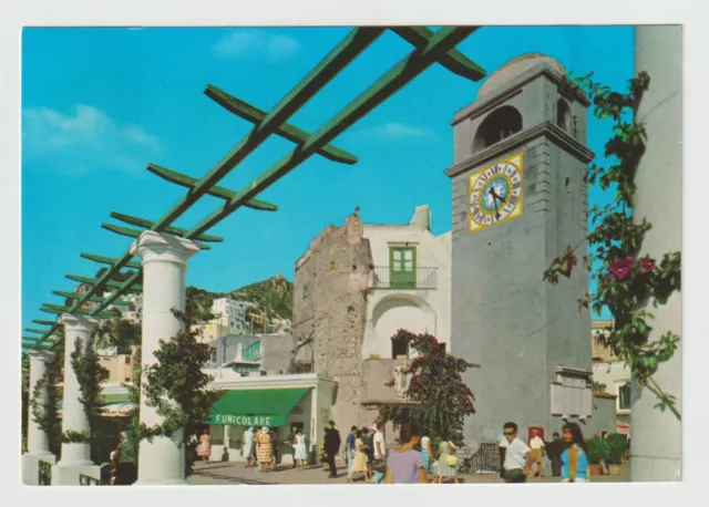 Capri Napoli Cartolina Terrazza Della Funicolare Fg Vg 1961