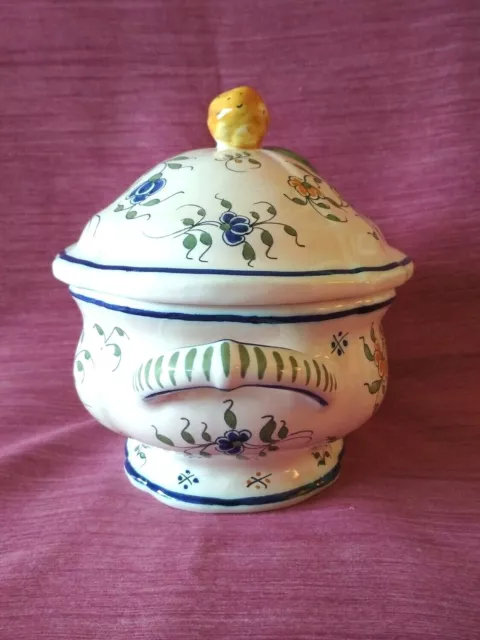 Magnifique Soupiere En Faience De Villeneuve Saône Et Loire - Rose De Manganese 3