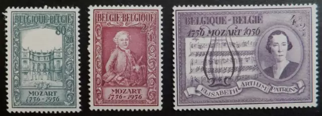 Postfrische Briefmarken aus Belgien, 1956, M.Nr. 1036 - 1038                 11)