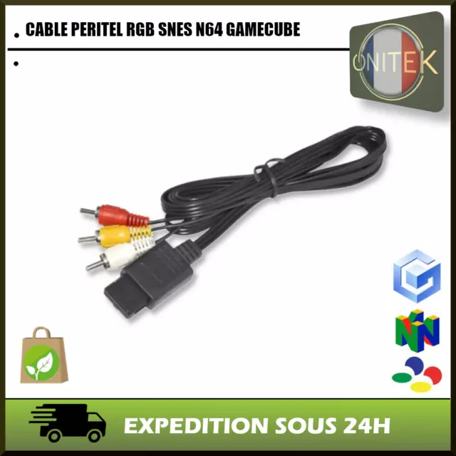 ✅Cable Av Audio Video Rca Tv Peritel Rgb Snes Super Nintendo N64 Gc Gamecube Sfc