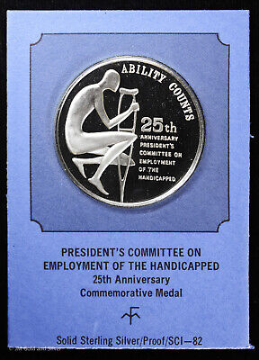 .925 Sterling Silver Franklin Mint Medal | Employment of the Handicapped