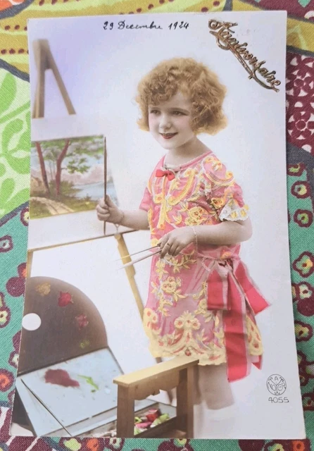 Ancienne Carte Postale CPA – Petite Fille Au Panier De Fleur, Paris (vers 1900)