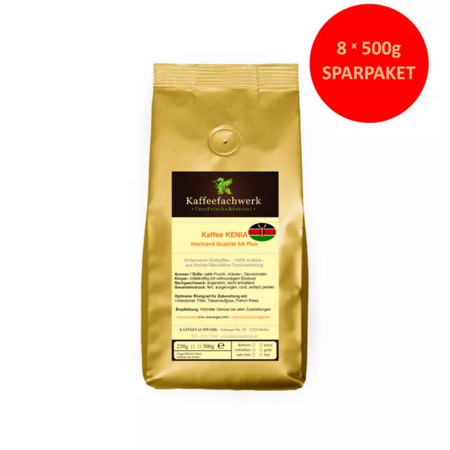 Kenia AA Plus Arabica Hochland Kaffee 8x500g ♥ Frisch geröstet v. Kaffeefachwerk