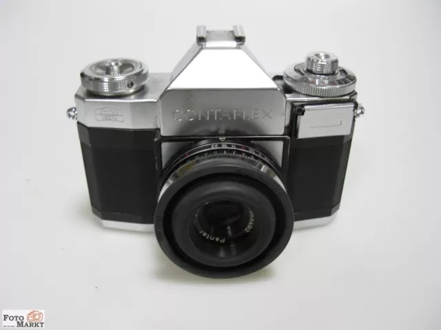 Zeiss Ikon Contaflex SLR-Kamera mit Belichtungsmesser Objektiv Pantar 2,8/45 Top