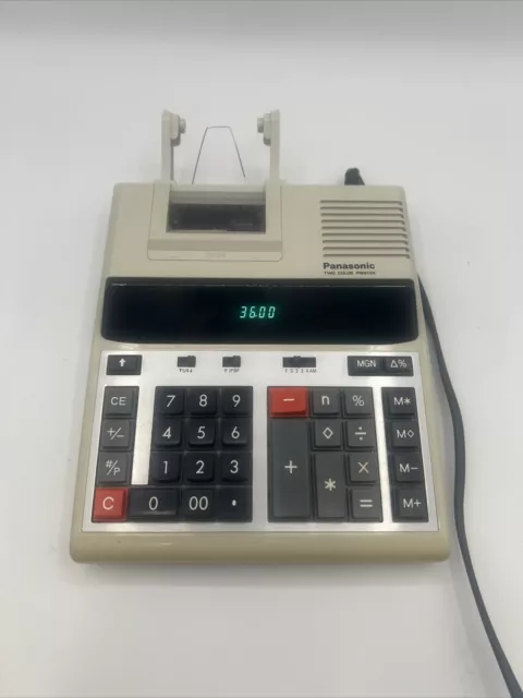 Vintage Panasonic JE-651P Electronic Calculator Adding Machine Manual Tested