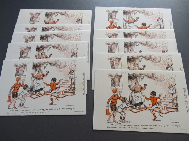 Lot De 5 Anciens Buvards Publicitaire Signes Poulbot Imp H Bouquet Paris