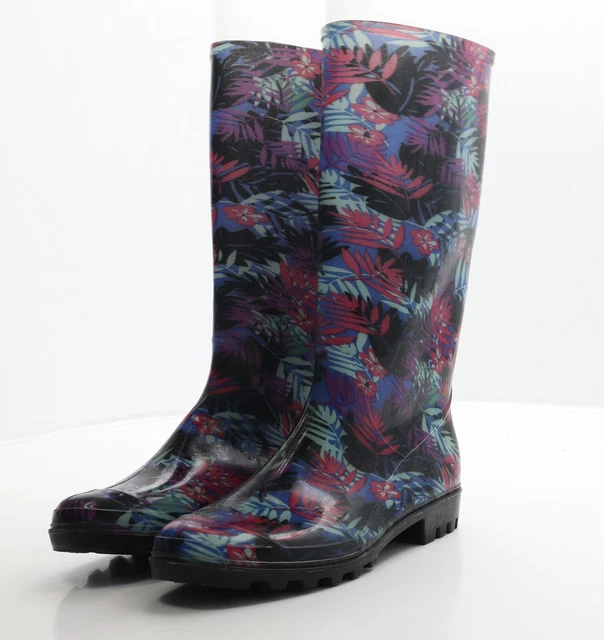 WILKO WOMENS BLACK Rubber Wellies Boot UK 6 EU 14.75 PicClick UK