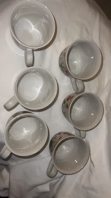 Sheffield Strawberries 'n Cream Vintage Stoneware Coffee Mug Cup Japan Set Of 6 3