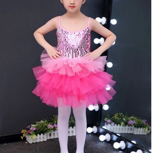 EUPSIIU 2 Pièces Filles Superposées Etoiles Paillettes Jupe Tutu, Princesse Robe De Danse De Ballet, Jupes Tutu Pour Filles 3 Couches, Jupes Tulle Enfant Pour Fête Anniversaire (Marron
