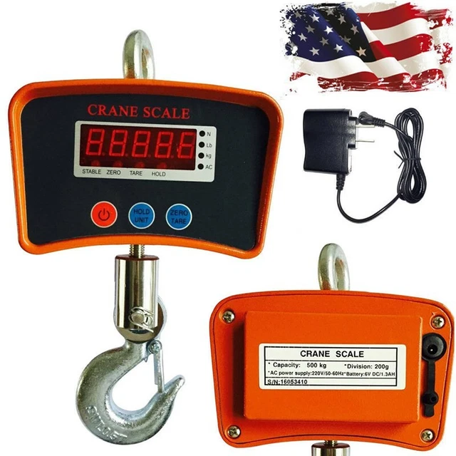 500 KG 1000LBS Digital Crane Scale Heavy Duty Industrial Hanging Weight Measure