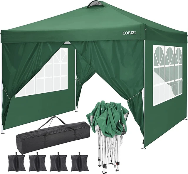 3x3m Pavillon Faltbar mit 4 Seitenwänden Wasserdicht Gartenpavillon Partyzelt DE