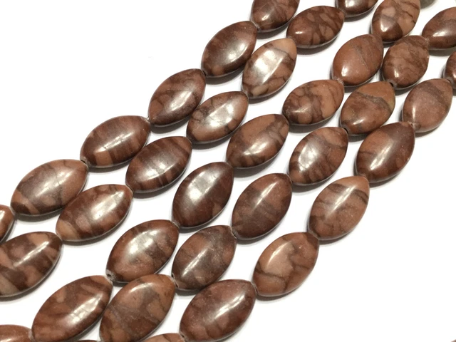 Natural Fine 20x12mm Oval flat Zebra Jasper Gemstone beads Beading Supplies