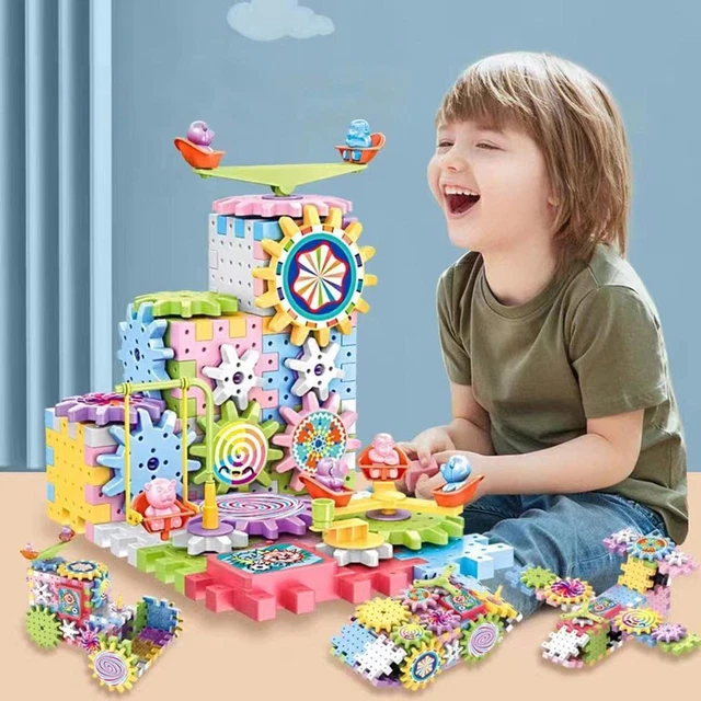 ELECTRIC GEAR BUILDING Blocks Toys Creative Intelligence Puzzle