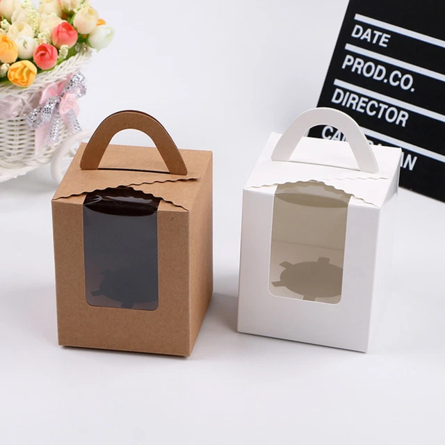 50 piezas caja de pasteles de cartón Pascua Navidad recipiente para pasteles