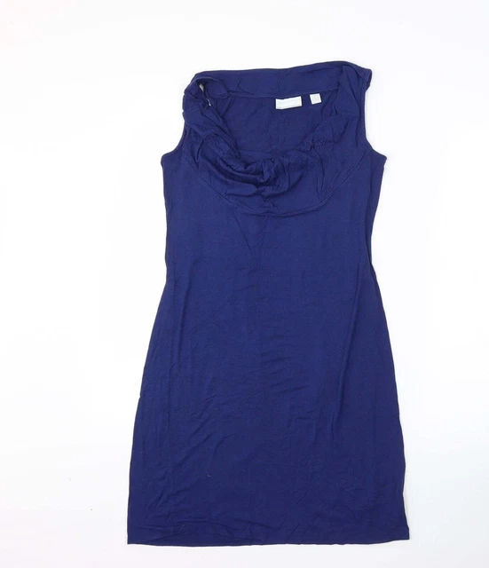 New York & Company Damen blau Rayon Mini-Größe XS runder Ausschnitt