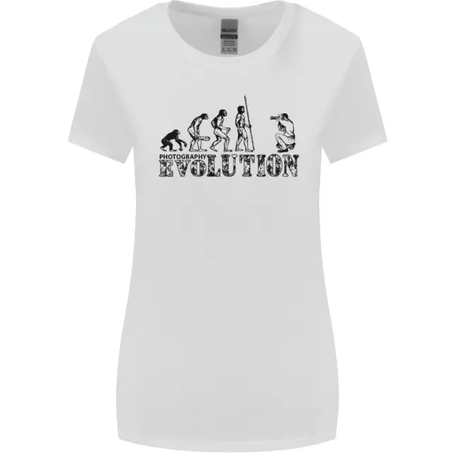 Maglietta Evolution Photographer Funny Photoraphy da donna taglio più largo