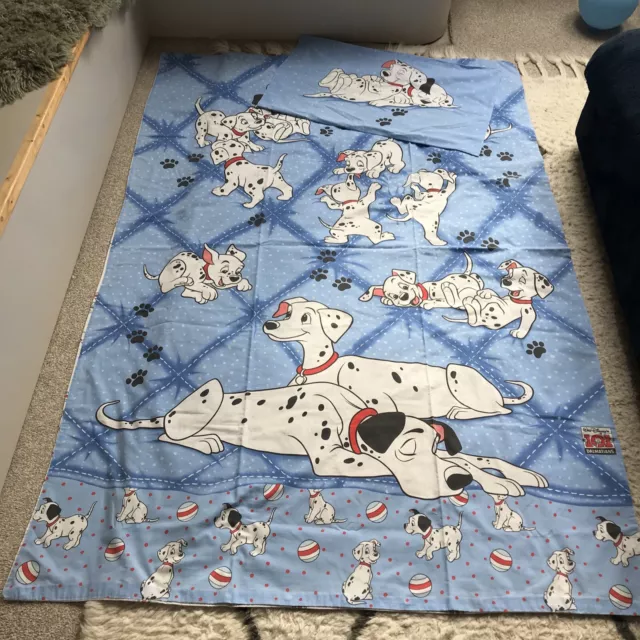 Set letto singolo originale vintage 101 Dalmatians - Federa piumone e cuscino - Disney