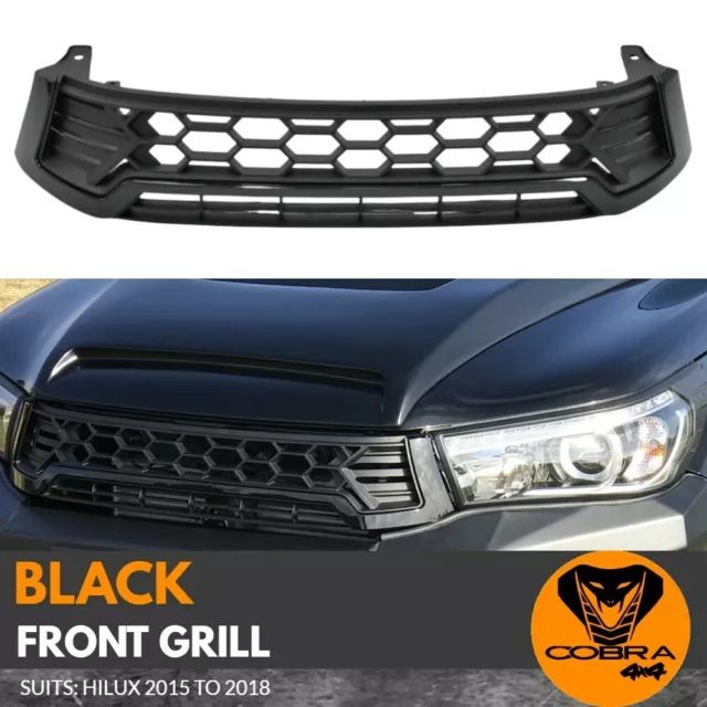 Cobra 4x4 Front Grill Suitable for Toyota Hilux 2015 - 2018 Black Mesh